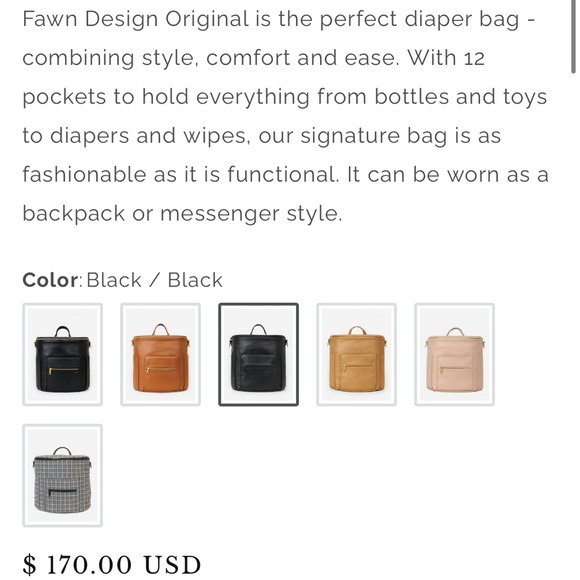 Fawn Design Black Baby Bag - Picture 10 of 10